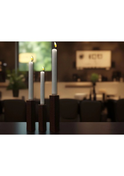Luxury 3'lü Modern Tasarım Mumluk Seti - Şık ve Dekoratif Şamdanlar 1 Adet