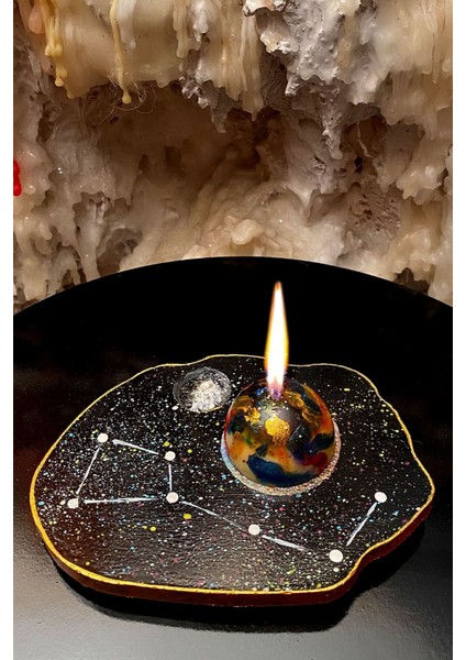 Luxury Dekoratif Hediyelik Astroloji Ay Dönümü ve Yıldızlar Serisi 2'li Tütsülük Mumluk Seti 1 Adet indirimleri