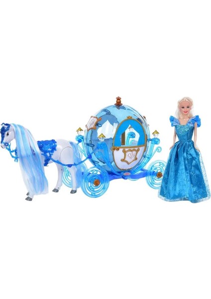Luxury Sesli ve Müzikli At Arabası ve Prenses Sofia Bebek 1 Adet
