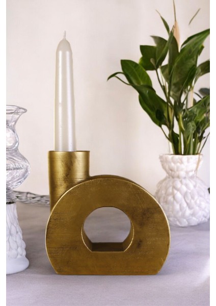 Luxury Şamdan Mumluk Dekoratif Mumluk Tealight Mumluk Altın Eskitme Renk Model 9 1 Adet