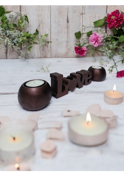 Luxury Dekoratif Love Mumluk Tasarım Set "mumlar Dahil" 1 Adet