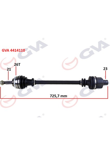 Komple Aks Sağ Clio Ii 1.4i 16V 98-05 Abs Li 26DİŞ 726MM Gnzrz