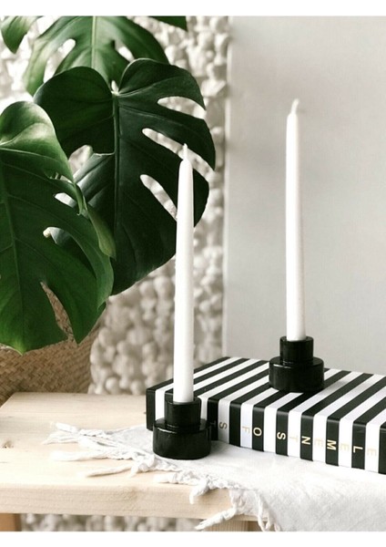 Luxury Steg Beton Siyah 2'li Şamdan Mumluk 1 Adet fiyatları