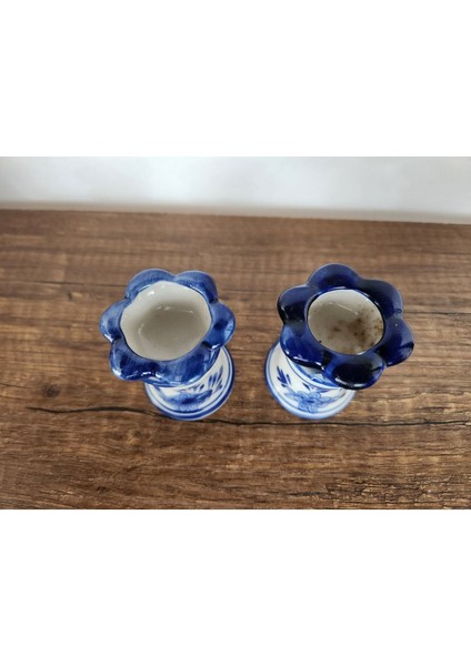 Luxury Porselen Çiçek Desenli Șamdan. 2 Adet 6cm 1 Adet