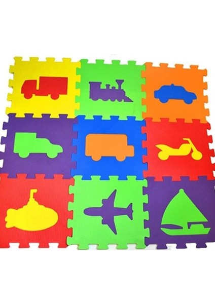 Luxury Oyuncak Eva Puzzle 33X33CM x 7 mm Yer Matı Taşıtlar (9 Parça) 1 Adet
