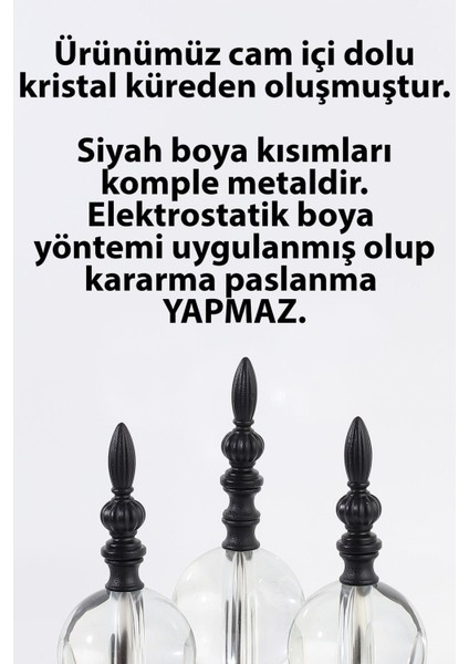 Luxury 3'lü Siyah Kristal Içi Dolu Cam Küre Paslanmaz Zigon Orta Sehpa Yemek Masası Ev Ofis Dekorasyon 1 Adet indirimleri