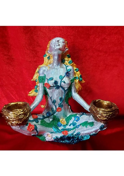 Luxury Nature Goddess Statue - Candle Holder 1 Adet