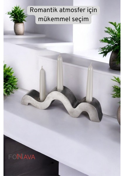 Luxury Şamdan Mumluk Dekoratif Mumluk Tealight Mumluk Gümüş Eskitme Renk Model 13 1 Adet