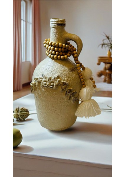Luxury Beyaz Dokulu Handmade Sürahi Şamdan 1 Adet