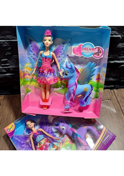Luxury Oyuncak Kanatli Et Bebek Elbi̇seli̇ Poni̇ Atli Uzun Saçli 30X32CM 1 Adet fiyatları