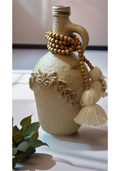 Luxury Beyaz Dokulu Handmade Sürahi Şamdan 1 Adet