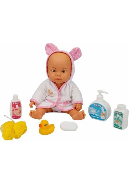 Bebelou Banyo Zamanı Aksesuarlı Bebek Oyun Seti 35CM Konuşan Bebek 23877 Pembe 1 Adet