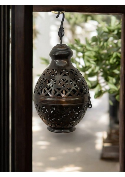 Luxury El Yapımı Bakır Dekoratif Fener – Şık ve Otantik Mumluk 1 Adet