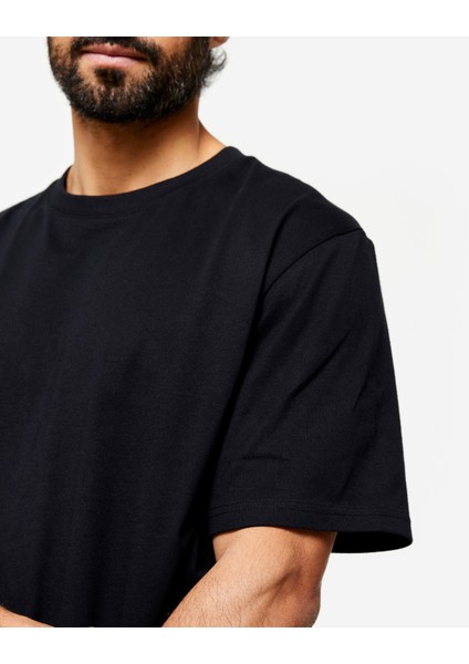 DOMYOS Erkek Siyah Regular Spor Tişörtü 500 Essentials - Fitness