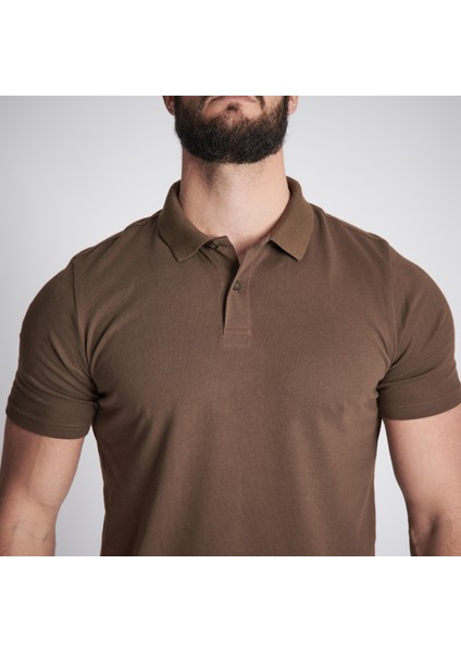 Solognac Erkek Avcılık Polo Tişörtü - Kahverengi - 100