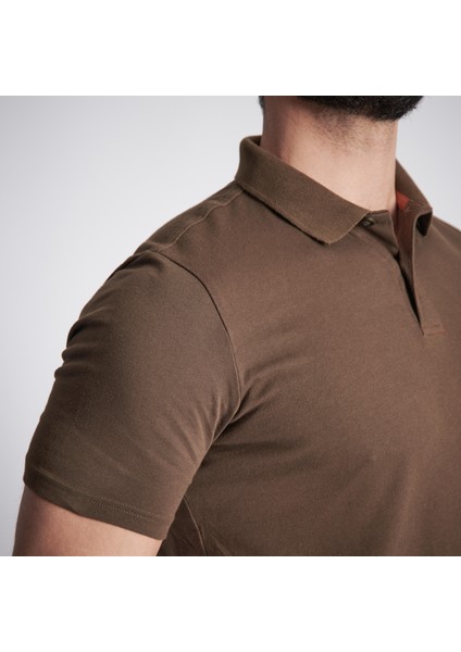 Solognac Erkek Avcılık Polo Tişörtü - Kahverengi - 100