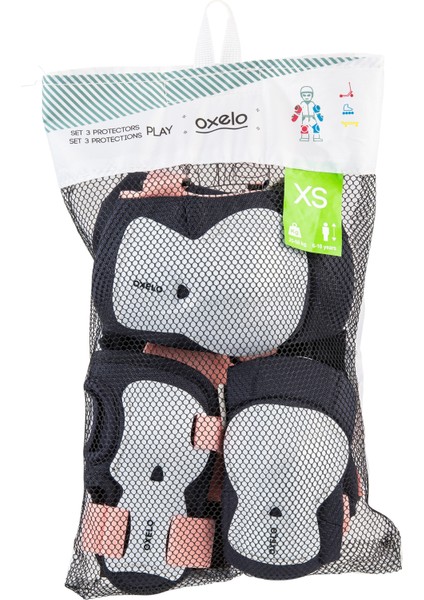 Oxelo Çocuk Paten / Kaykay / Scooter 3x2 Destek Seti - Pembe - Play