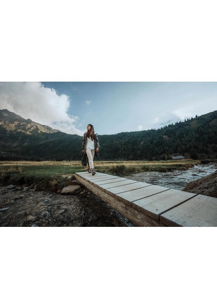 Quechua Kadın Outdoor Keten Pantolon - Bej - NH500