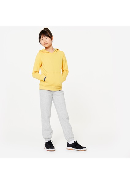 Domyos Çocuk Kapüşonlu Sweatshirt - Hardal rengi