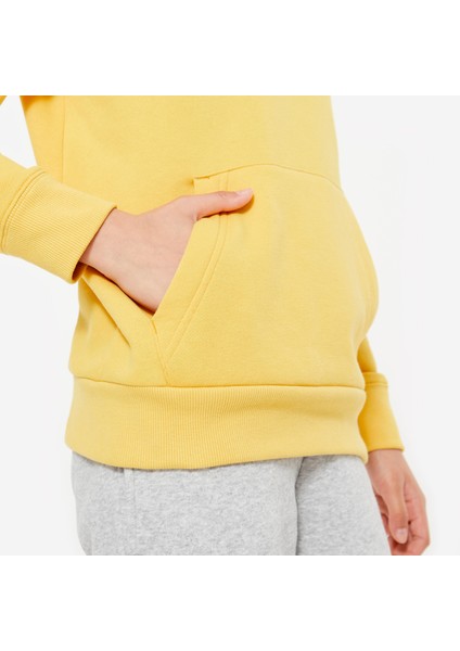 Domyos Çocuk Kapüşonlu Sweatshirt - Hardal rengi