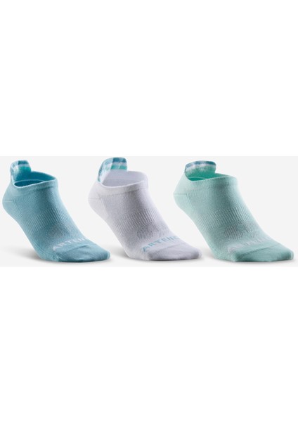 Artengo Tenis Çorabı Kısa Konç Unisex 3 Çift Beyaz Yeşil Rs 160