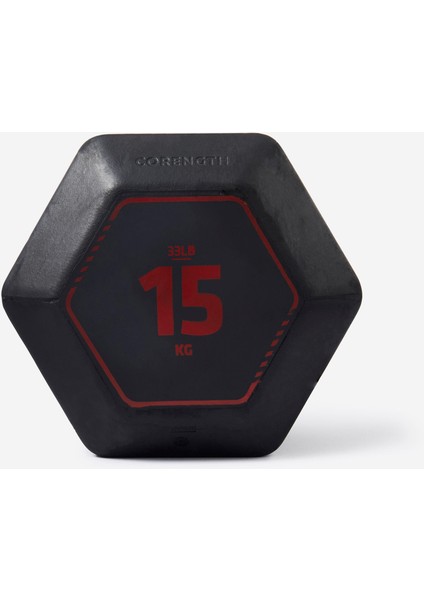 Corength Kauçuk Altıgen 15 kg Dambıl - Siyah - Hex - Kas Geliştirme / Crosstraining modelleri