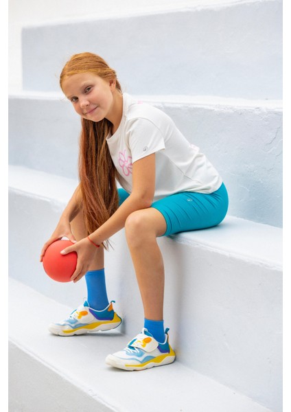 Çocuk Spor Tişörtü - Desenli Beyaz