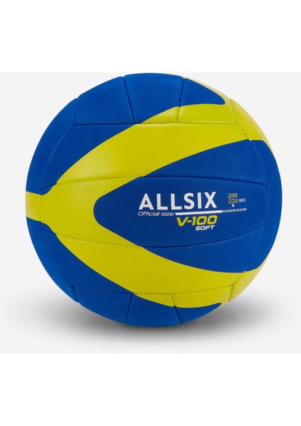 Allsix Voleybol Topu - Mavi / Sarı - 200/220 Gram - 6/9 Yaş - V100 Soft 200 fiyatları