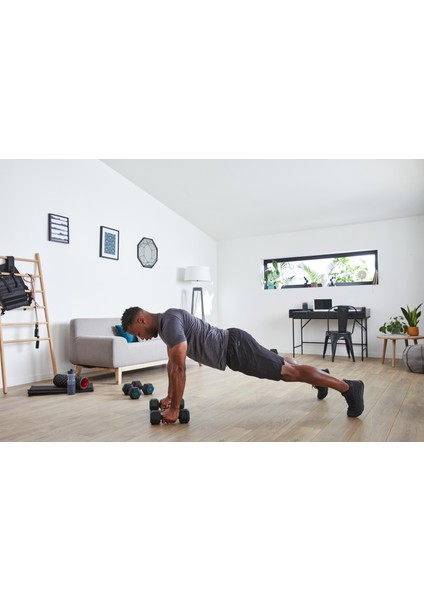Corength Kauçuk 7,5 kg Dambıl - Siyah - Hex - Kas Geliştirme / Crosstraining