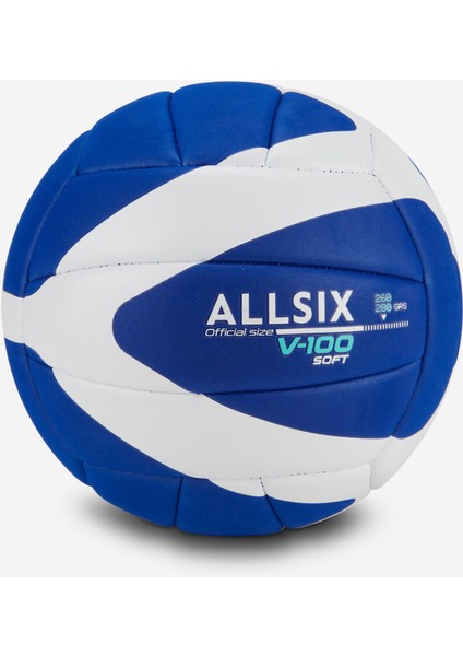 Allsix Voleybol Topu - Mavi / Beyaz - 260/280 G - 15 Yaş Ve Üzeri - V100 Soft 260