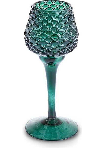 Luxury Pinecone Ayaklı Mumluk Yeşil 8X8X19 cm 1 Adet