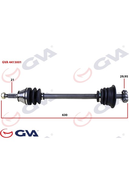 Komple Aks Sol Renault 9/11 1.4 630MM 85-00 Gnzrz