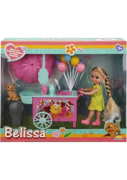 Luxury Belissa Bebek Dondurma Arabası ve Sevimli Hayvanları Oyun Seti 1 Adet