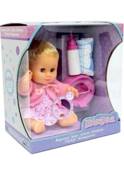 Luxury Melis Bebek Altını Islatan (Türkçe Konuşan) 34CM Pembe Hırkalı 1 Adet