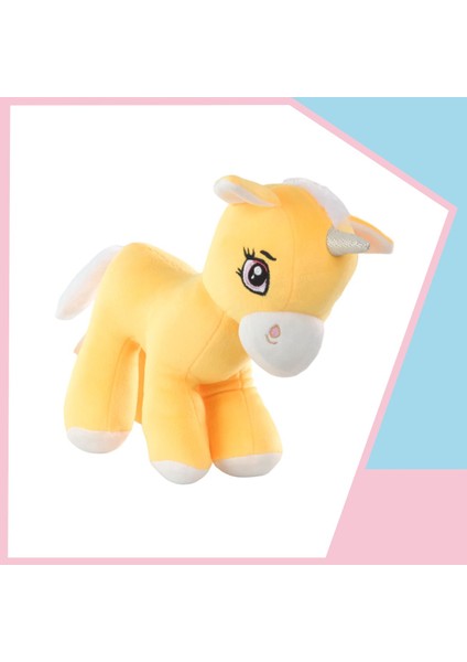 Unicorn Boynuzlu Ponny At Peluş Uyku Arkadaşi 34 cm Sari Nrmsa