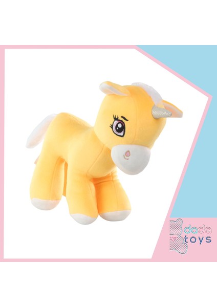 Unicorn Boynuzlu Ponny At Peluş Uyku Arkadaşi 34 cm Sari Nrmsa