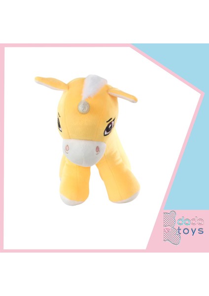 Unicorn Boynuzlu Ponny At Peluş Uyku Arkadaşi 34 cm Sari Nrmsa