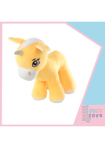 Unicorn Boynuzlu Ponny At Peluş Uyku Arkadaşi 34 cm Sari Nrmsa