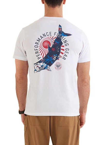 CS0373 Csc M Pfg Tarpon Print Ss Tee Erkek T-Shirt