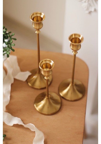 Luxury 3lü Gold Şam’dan Mumluk Dekoratif Mumluk 1 Adet modelleri