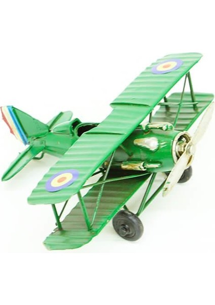 Dekoratif Metal Uçak Çift Kanatlı Dekoratif Biblo Hediyelik