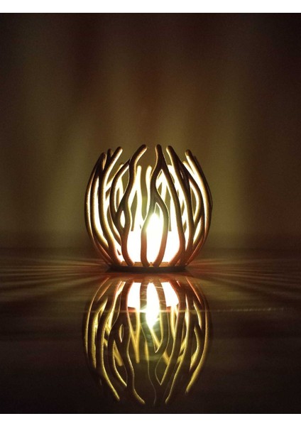 Luxury Dekoratif Gold Tea Light Mumluk 1 Adet