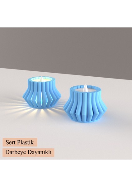 Luxury LED Mumluk 2 Adet Dekoratif, Modern ve Sağlam, LED Tealight Dahil 1 Adet