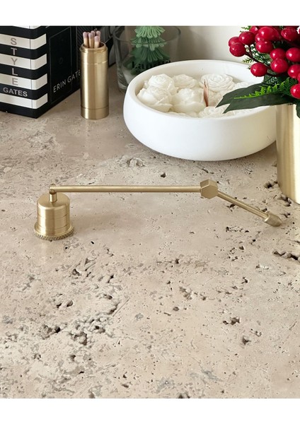 Luxury Pirinç El Yapımı Büyük Altıgen Mum Söndürme 1 Adet