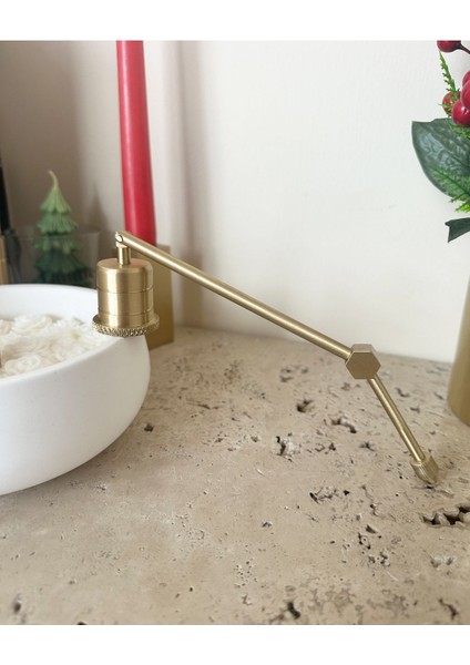Luxury Pirinç El Yapımı Büyük Altıgen Mum Söndürme 1 Adet