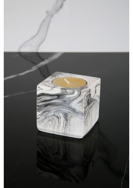 Luxury El Yapımı Beton Kare Mumluk 1 Adet