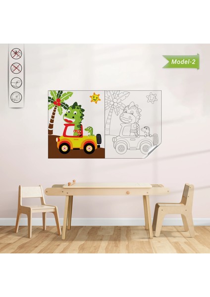 Statik Kağıt Hayvanlı Boyama Çalışması (Model- 2) 90 cm x 150 cm Nrmsa