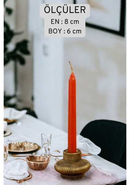 Luxury Şamdan Mumluk Dekoratif Mumluk Tealight Mumluk Altın Eskitme Renk Model 15 Ikili Mumluk 1 Adet