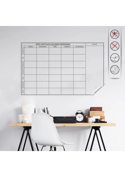 Statik Kağıt Kpss Çalışma Programı 100 cm X120 cm Nrmsa