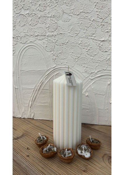 Luxury Zega Blok Model Vegan Doğal Renk Soya Mum 1 Adet